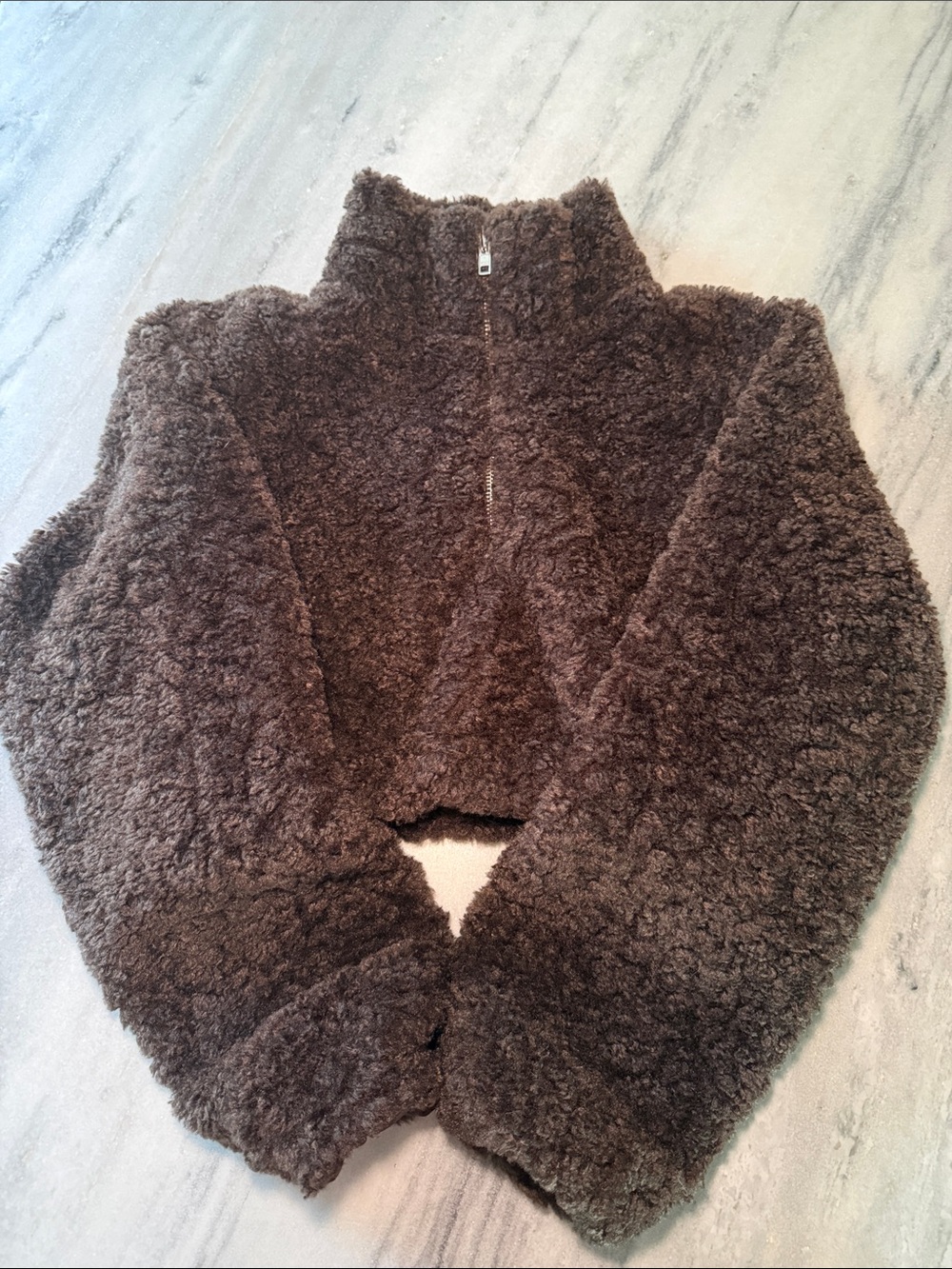 naked wardrobe Chunky Brown Teddy Zip Jacket